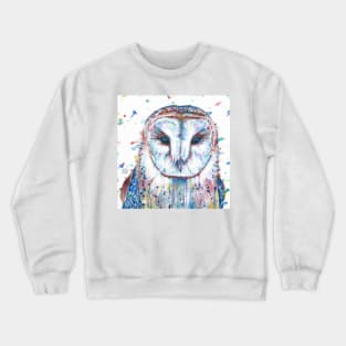 OWL watercolor portrair Crewneck Sweatshirt